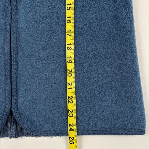 Liz Claiborne Fleece Ribbed Vest Full Zip Mock Neck Cotton Blend Blue Medium - Picture 11 of 11
